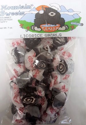 Mtn Sweets Taffy Bags-Black Licorice Swirls