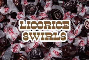 Bulk Taffy Kisses-Licorice Swirl