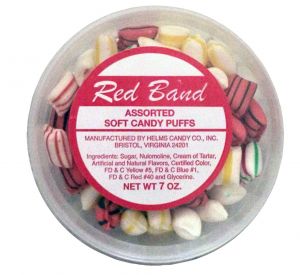 Red Band Assorted Candy Puff Tub