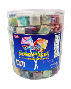 Tie Dye Cube Lollipops Tub